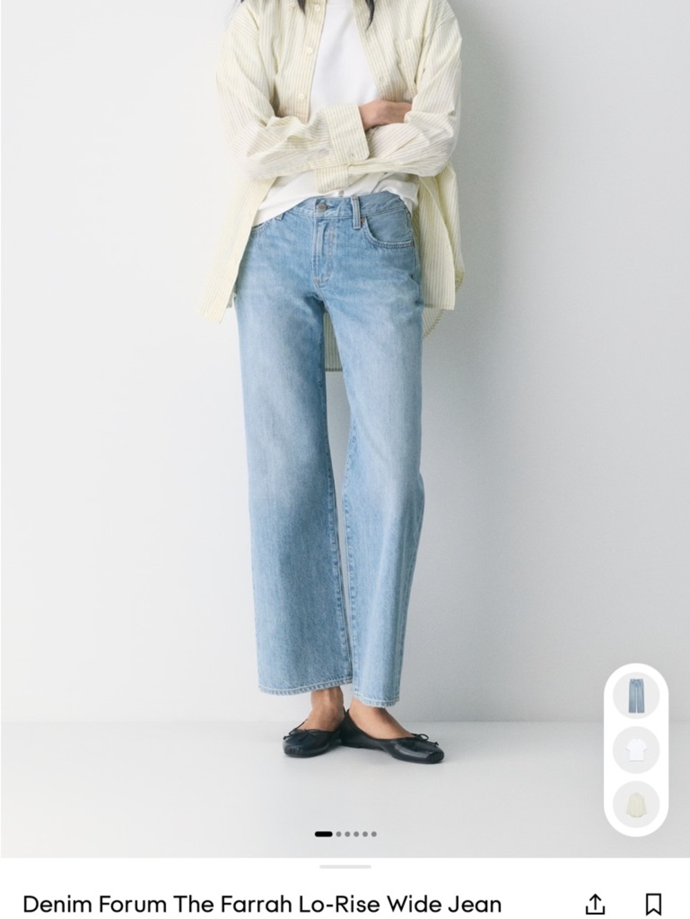 Denim Forum Light Blue Wide-Leg Low-Rise Jeans Aritzia